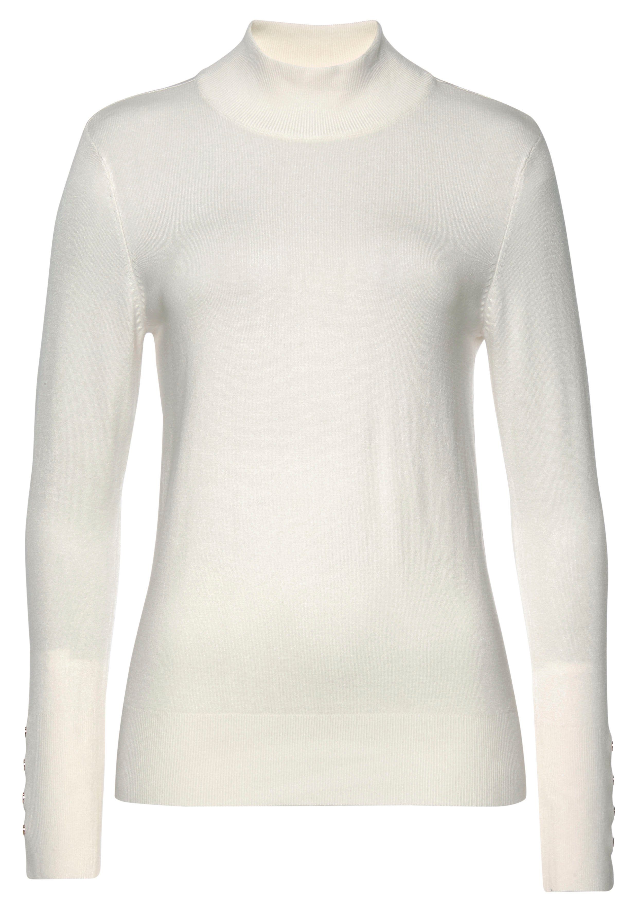 LASCANA Strickpullover mit Zierknöpfen am Ärmelabschluss