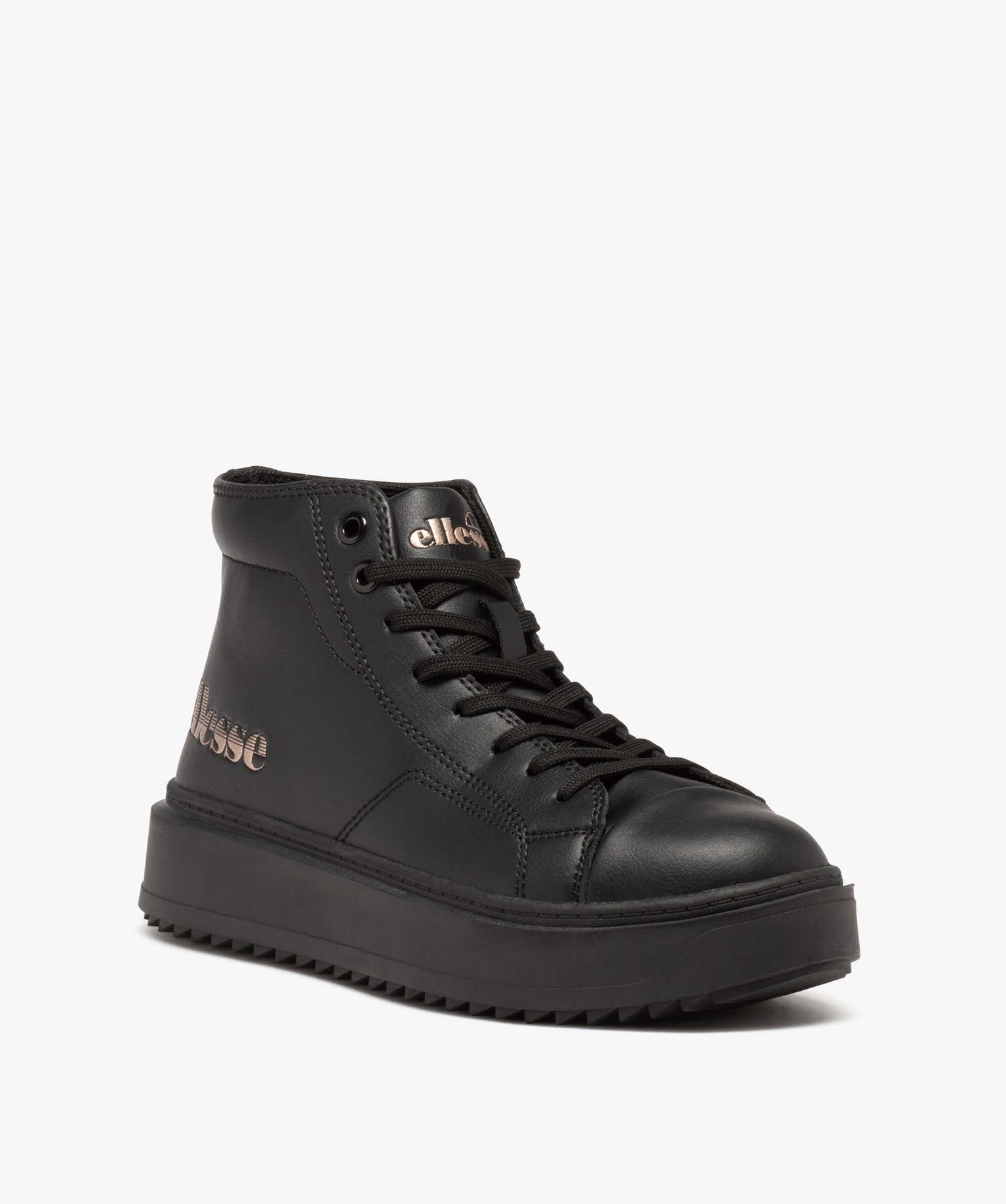 Baskets femme mid-cut unies à lacets - Ellesse noir | GEMO