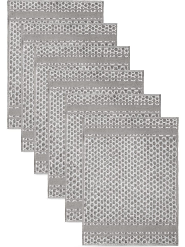 Aspero 6 Frottee Baumwoll Geschirrtücher in Hellgrau günstig kaufen 50 x 70 cm