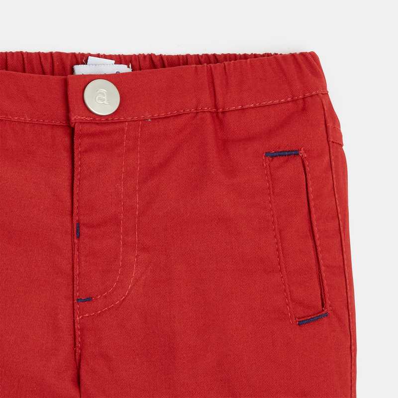 Bermuda en toile armurée bébé garçon rouge Absorba
