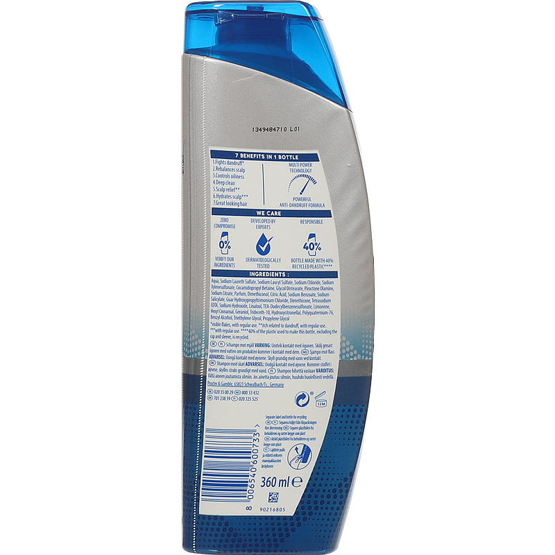H&S H&S shampoo 360 ml 7 in 1 Multi action