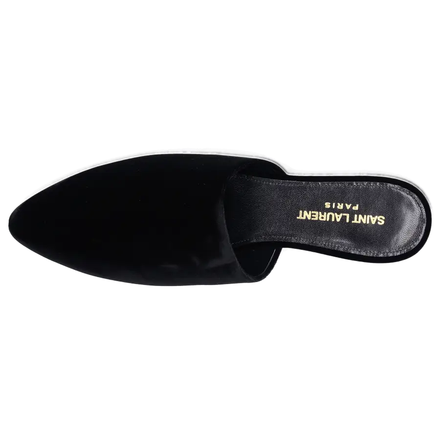 Saint Laurent - Slipper BLISS Samt schwarz - schwarz