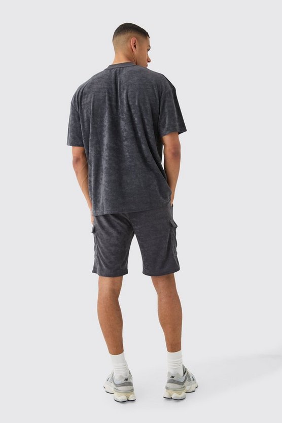Oversize Frottee T-Shirt & Cargo-Shorts