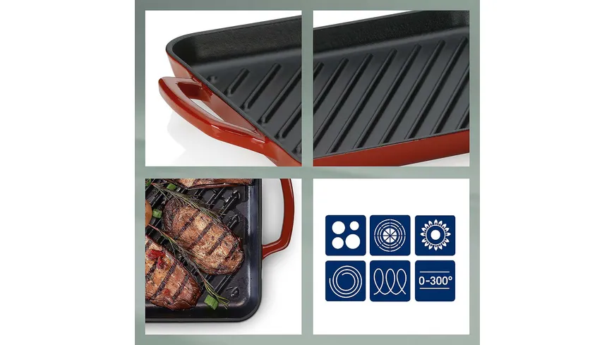 kela Grillplatte Calido 35x25cm rot