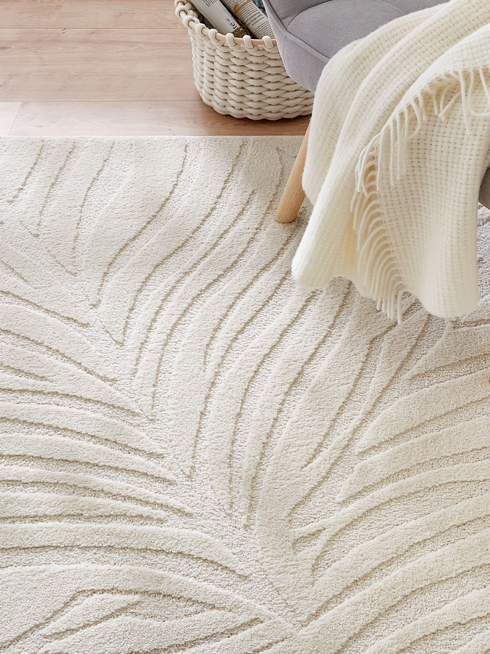 Pianta Moderner Teppich, Ivory