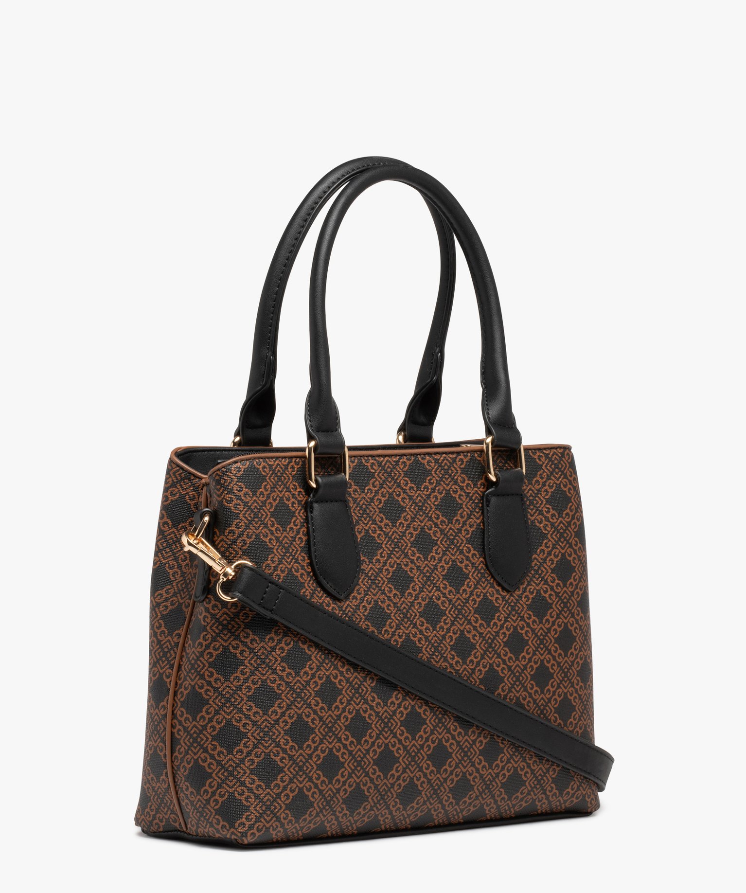Sac à main imprimé à bandoulière amovible femme noir | GEMO