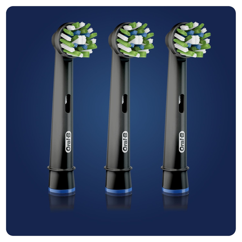 oral-b Oral-B CrossAction Brossette Avec CleanMaximiser, Noire, 3 Brossettes De Rechange