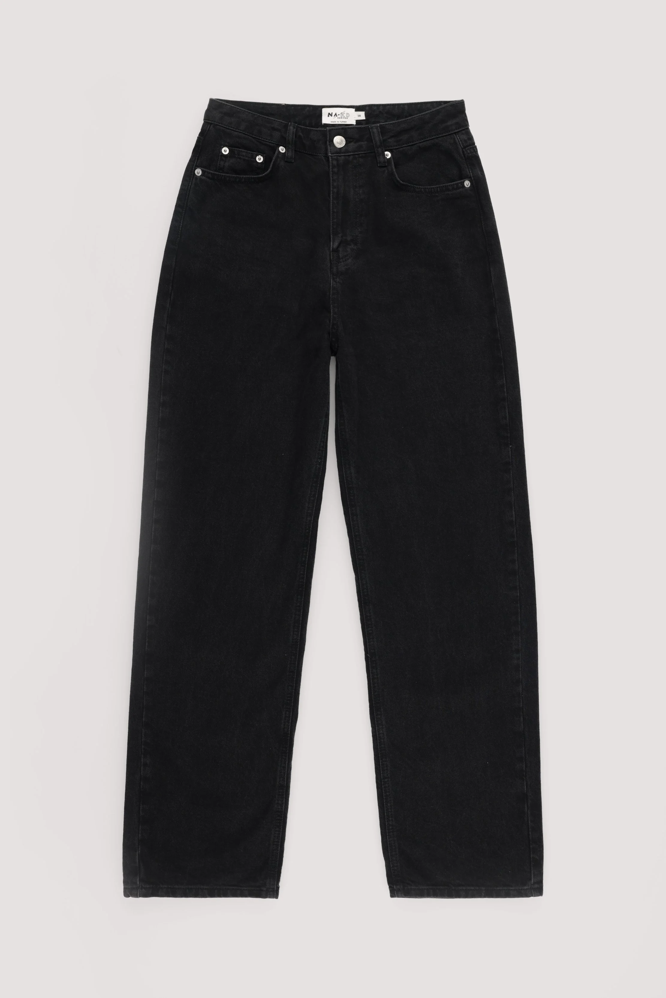 Denim-Jeans mit weiten Beinen und hoher Taille