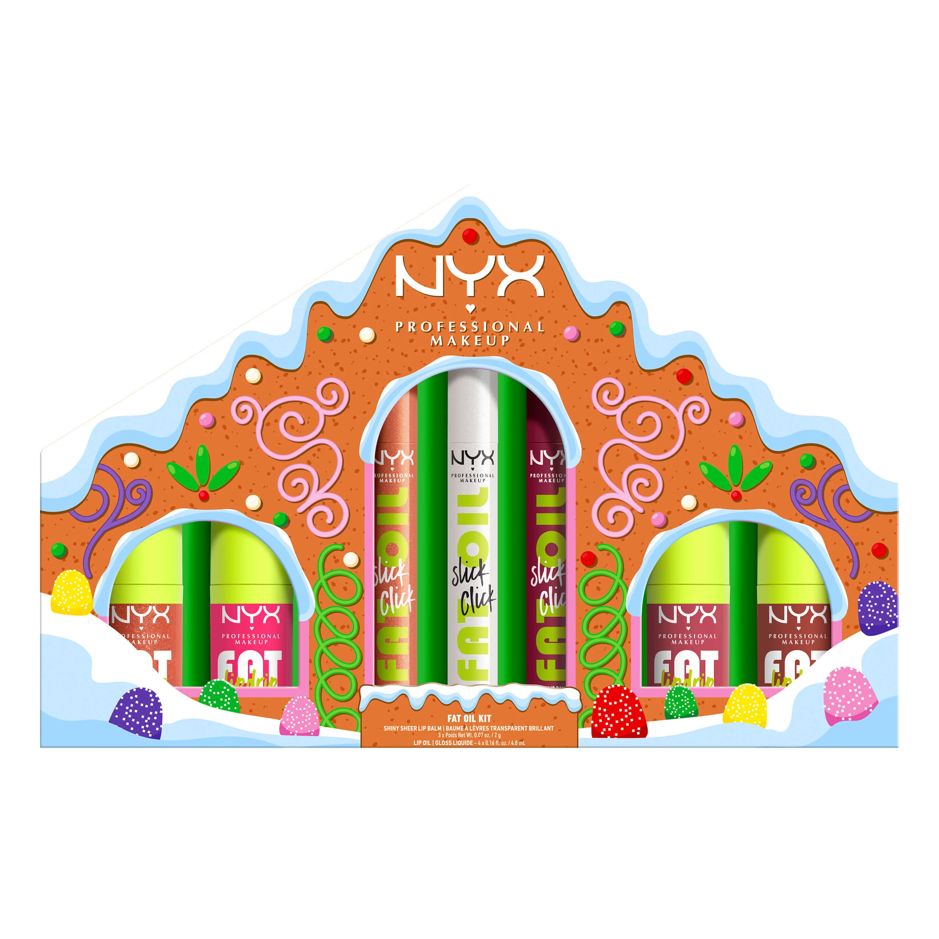 Sada na pery Lips Holiday Fat Gingerbread House - Makeup Box, Lesk