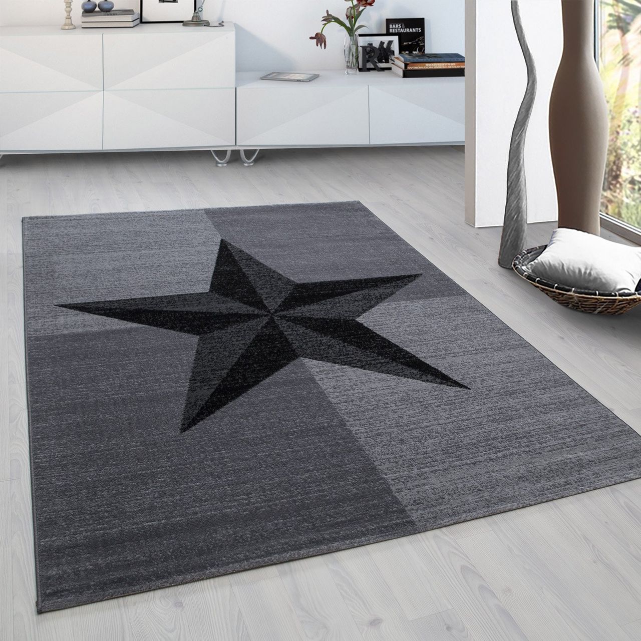 Ayyildiz Teppich, PLUS 8002, GREY, 120 x 170 cm