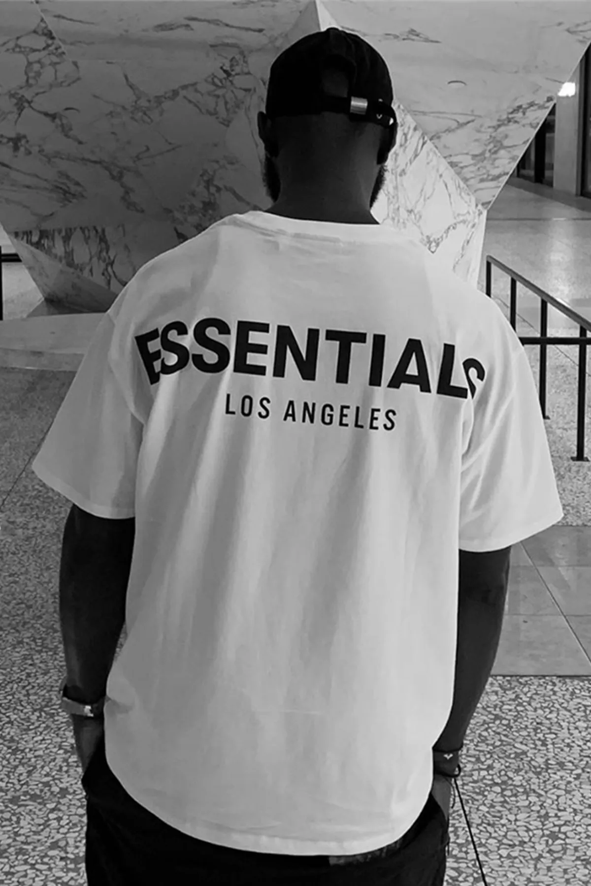DE PLEIN  Weißes, übergroßes Unisex-T-Shirt mit Essentials-Aufdruck aus 100 % Baumwolle