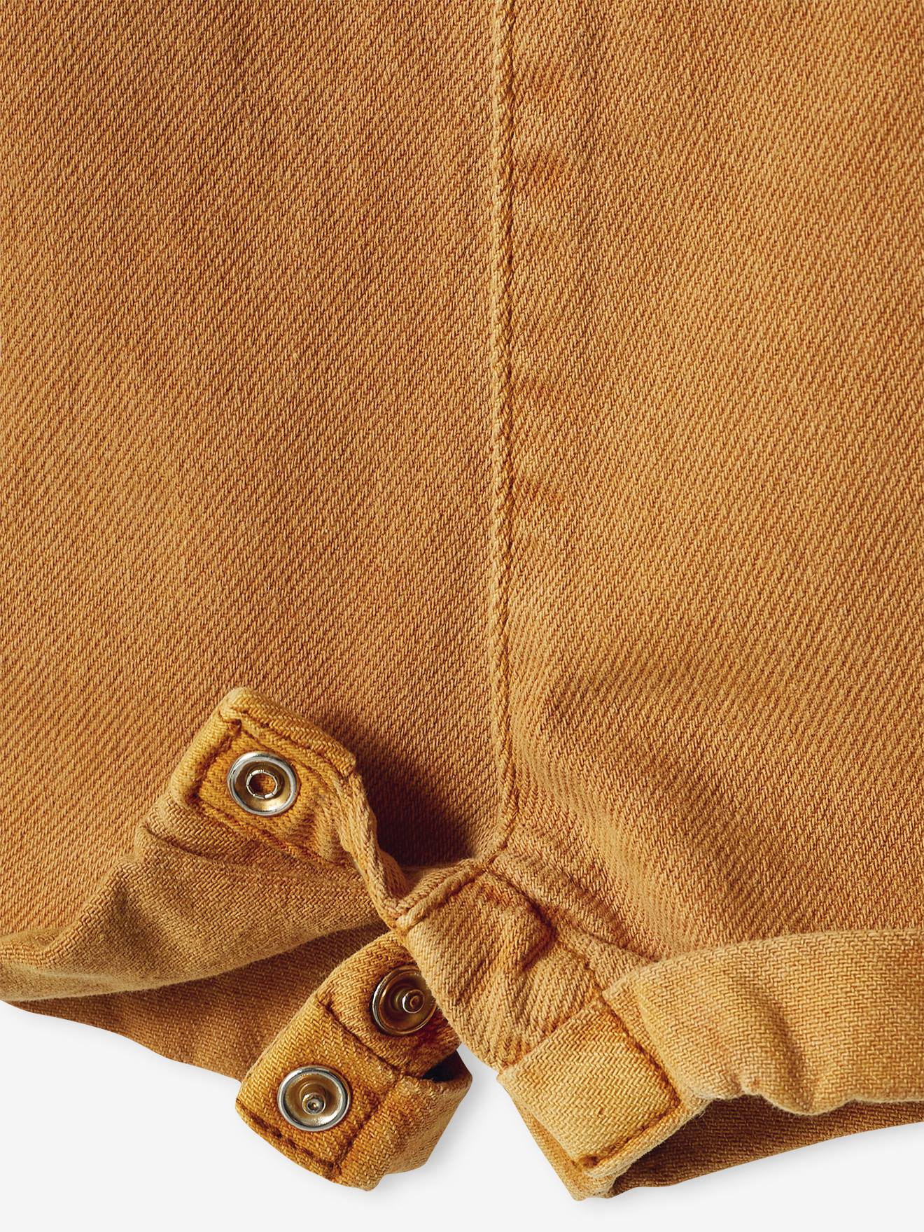 Salopette-short bébé bretelles ajustables caramel