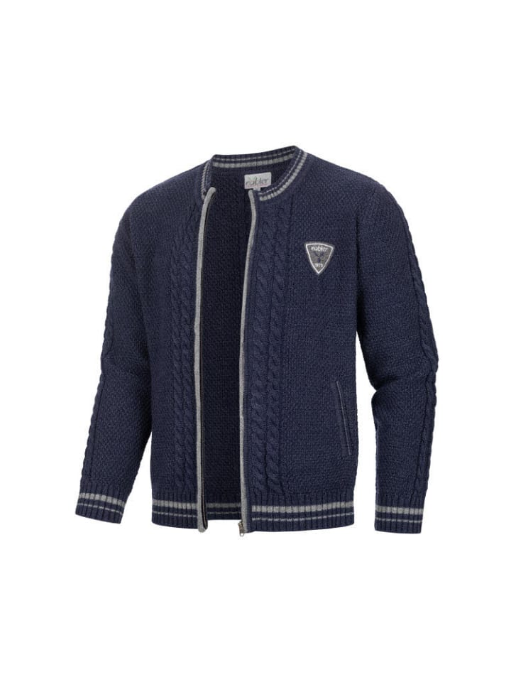 Nübler Trachtenstrickjacke Langarm Henry in Blau günstig kaufen