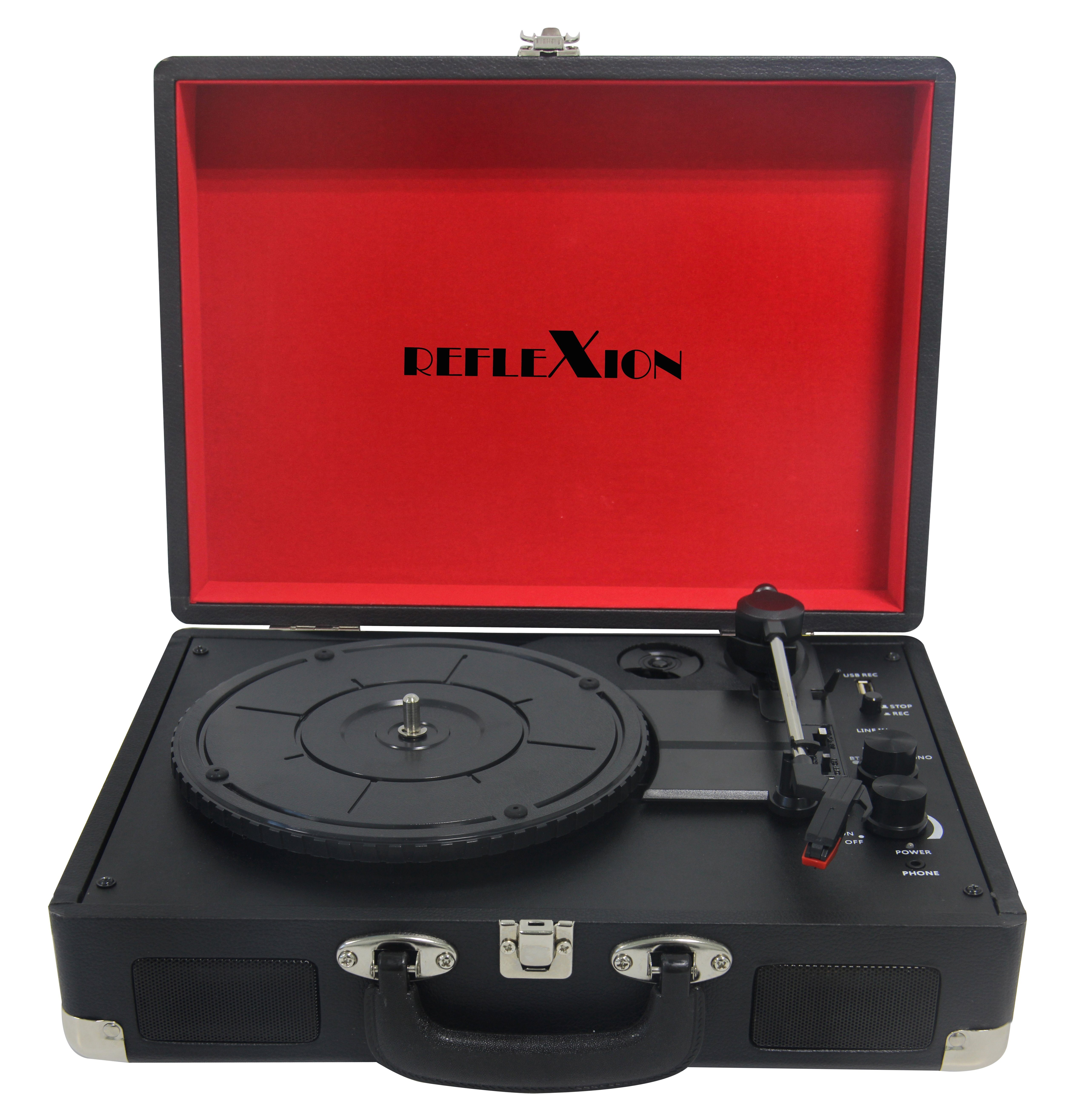 Reflexion HIF1970BT Plattenspieler (Bluetooth, Koffer Plattenspieler mit Bluetooth, Encoding, USB, 2x24 Watt)