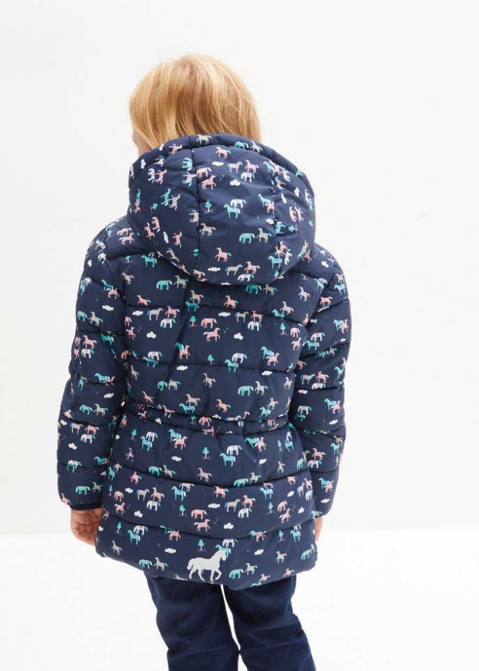 Mädchen Winterjacke mit Pferden, wasserabweisend und winddicht