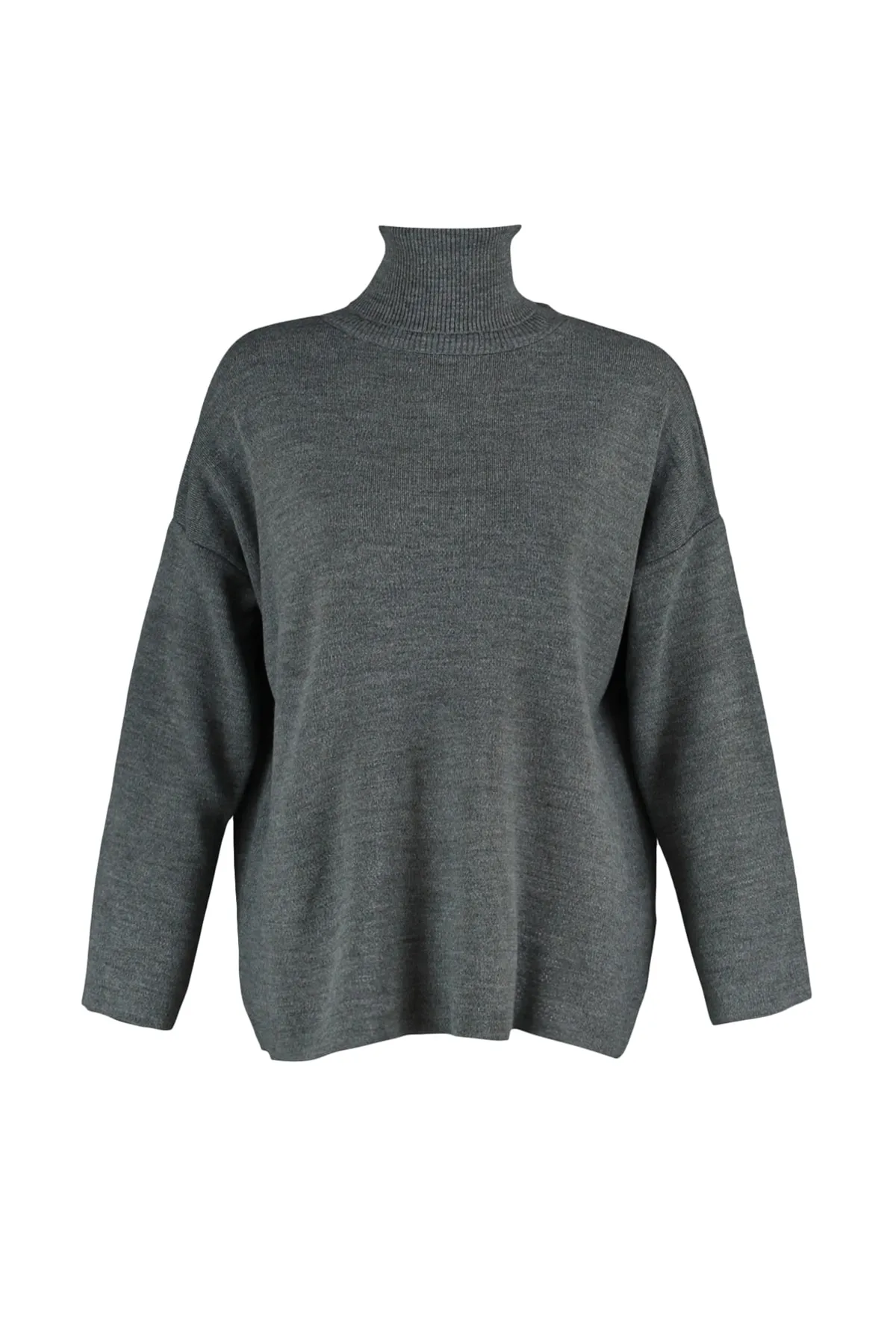 Trendyol Collection  Grauer Basic-Strickpullover mit weiter Passform TWOAW23KZ00206
