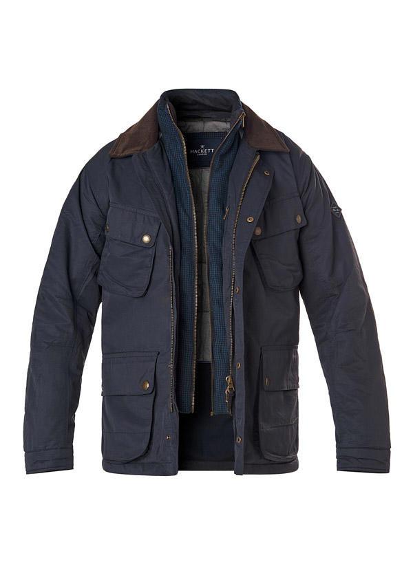HACKETT, Fieldjacket, Baumwolle wattiert, nachtblau