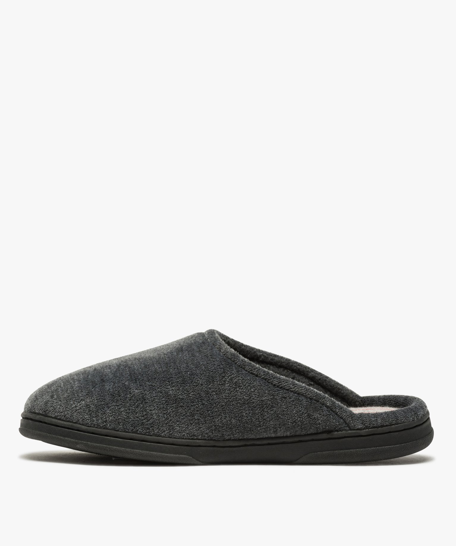 Chaussons homme mules d'intérieur unies en velours ras | GEMO