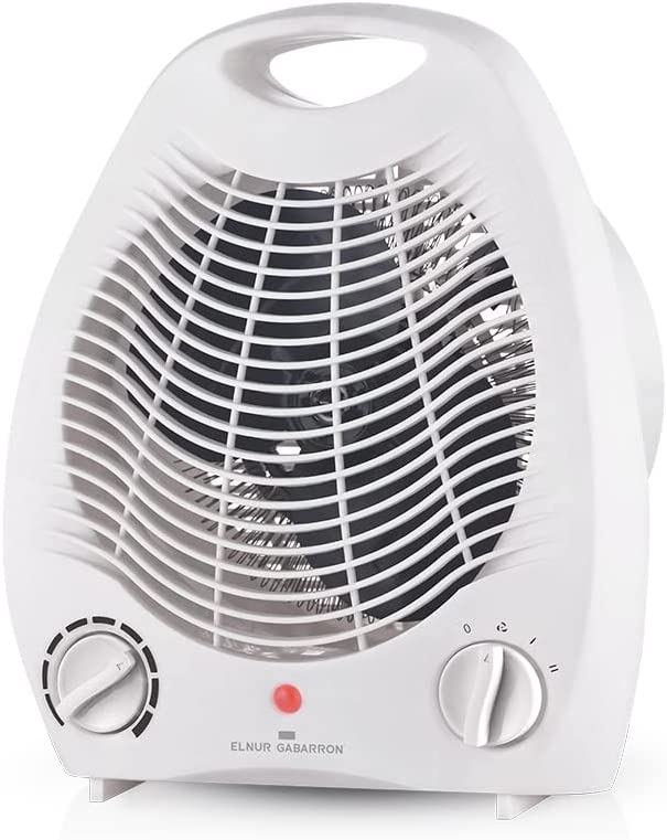 ELNUR GABARRON Heizlüfter 2000 Watt, 2-Leistungsstufen mit Thermostat, weiß