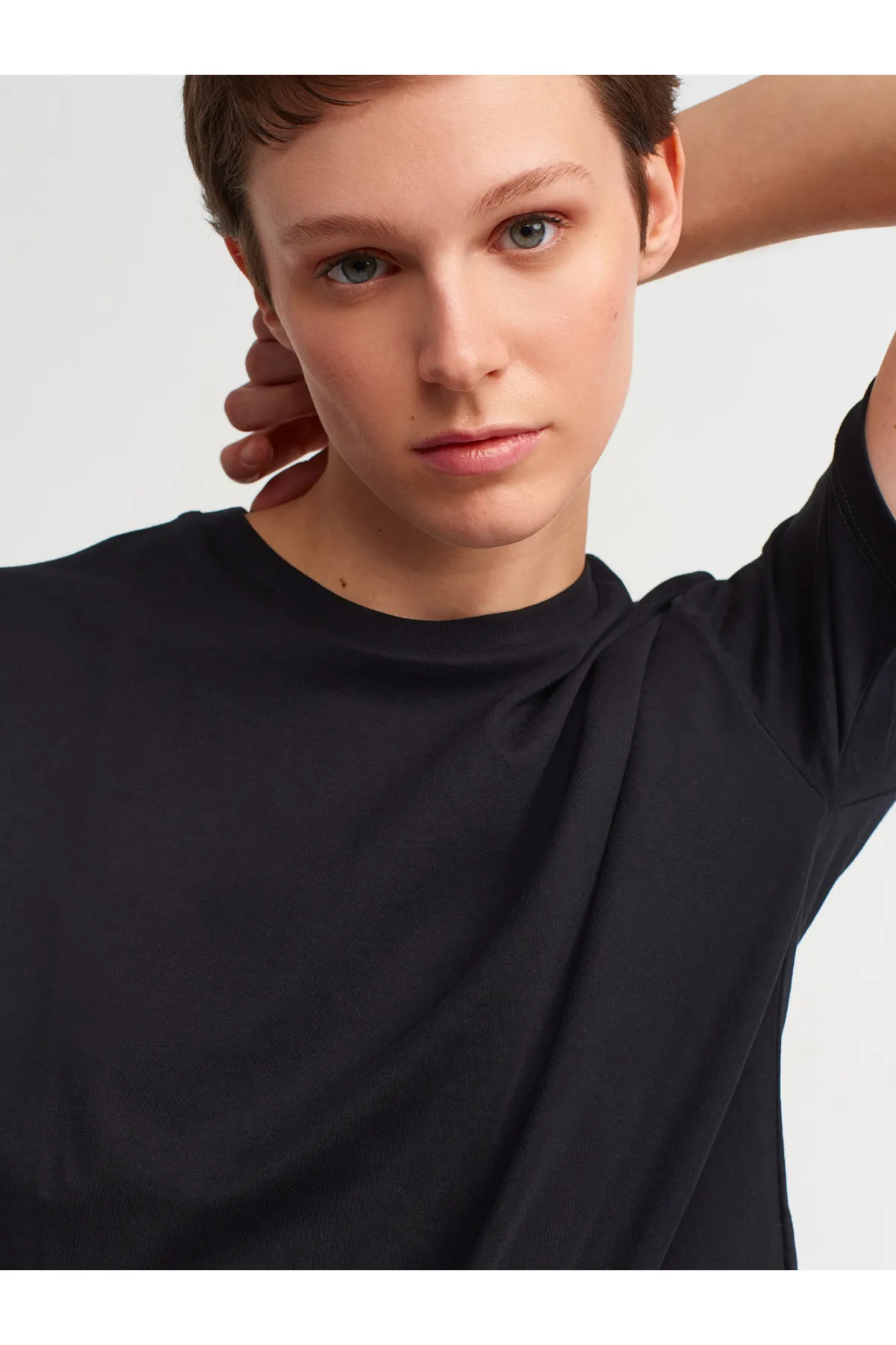 Dilvin  3683 Basic T-Shirt-schwarz