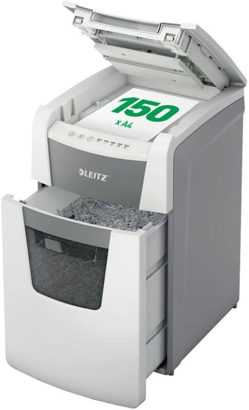 Leitz IQ Autofeed Office 150 Automatischer Aktenvernichter Partikelschnitt Sicherheitsstufe P-4 150 Blatt Automatisch & 8 Blatt Manuell