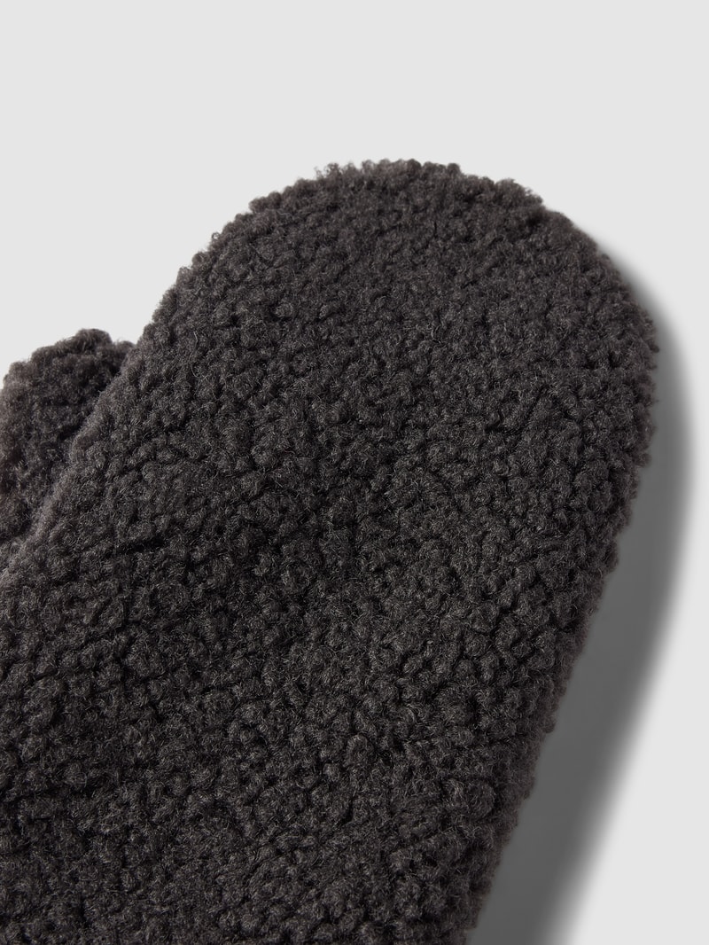Handschuhe mit Teddyfell in dunkelgrau