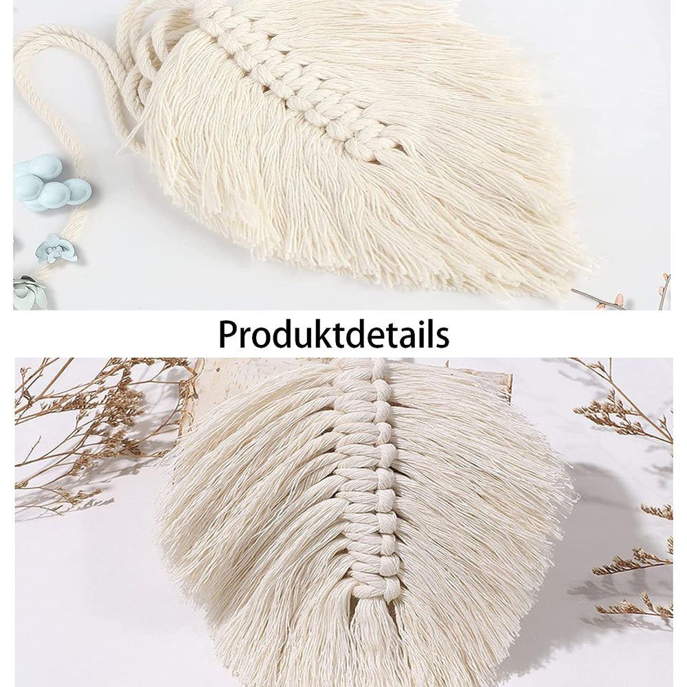 Raffhalter Vorhang Raffhalter, Sarfly, Vorhang Zugband, (2-tlg., Handgefertigt Raffhalter Gardinen mit Blattförmiger Macramee), für Gardinen Deko