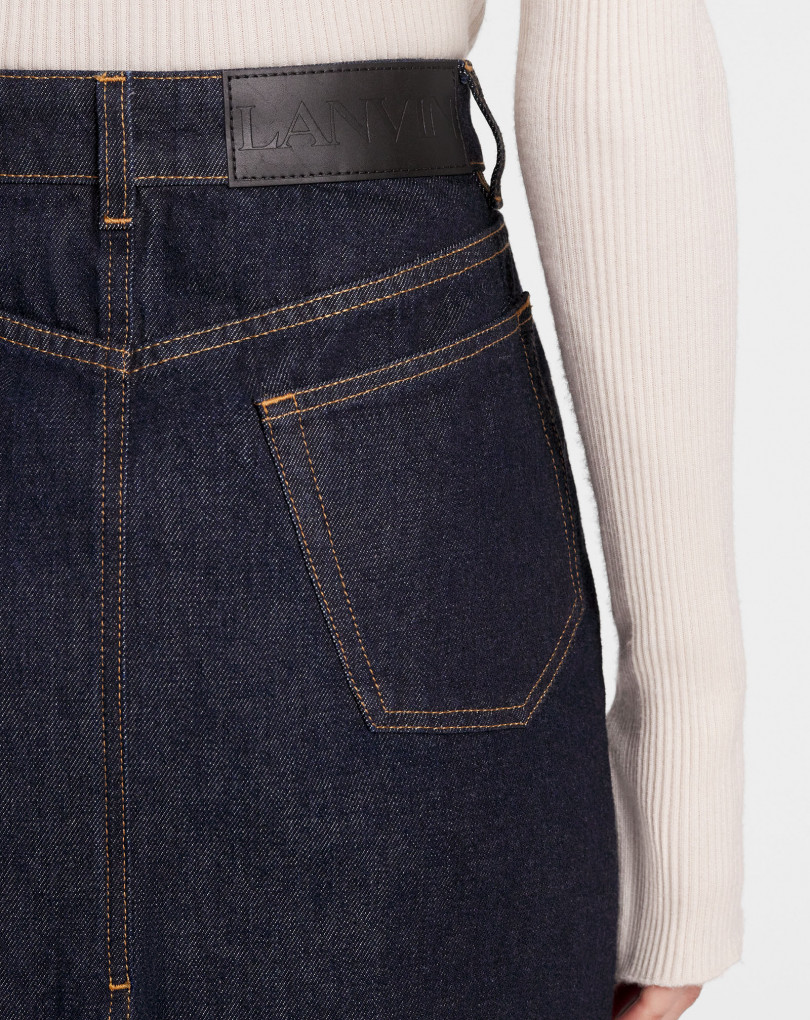 JUPE DENIM DROITE MI-LONGUE