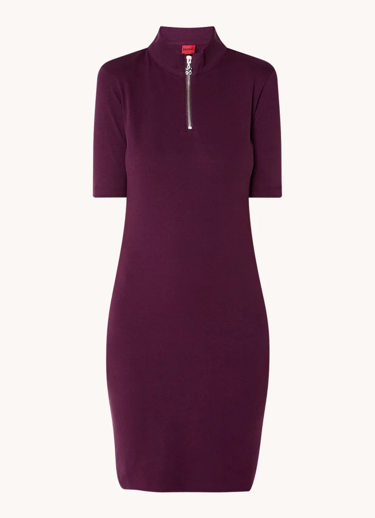 Rochie scurtă HUGO BOSS Nasiia cu fermoar.
