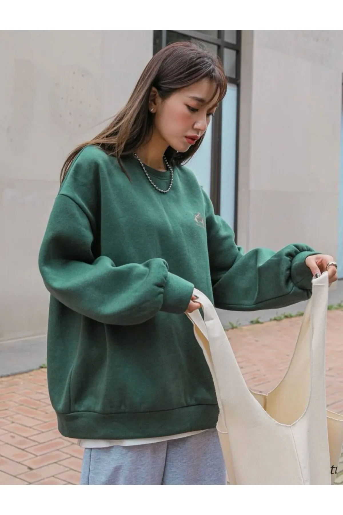MOONBULL  Sweatshirt - Khaki - Oversized