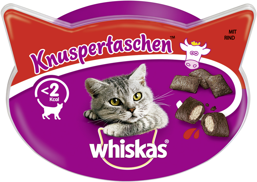 Whiskas Snacks Whiskas Knuspertaschen 8x60g Rind