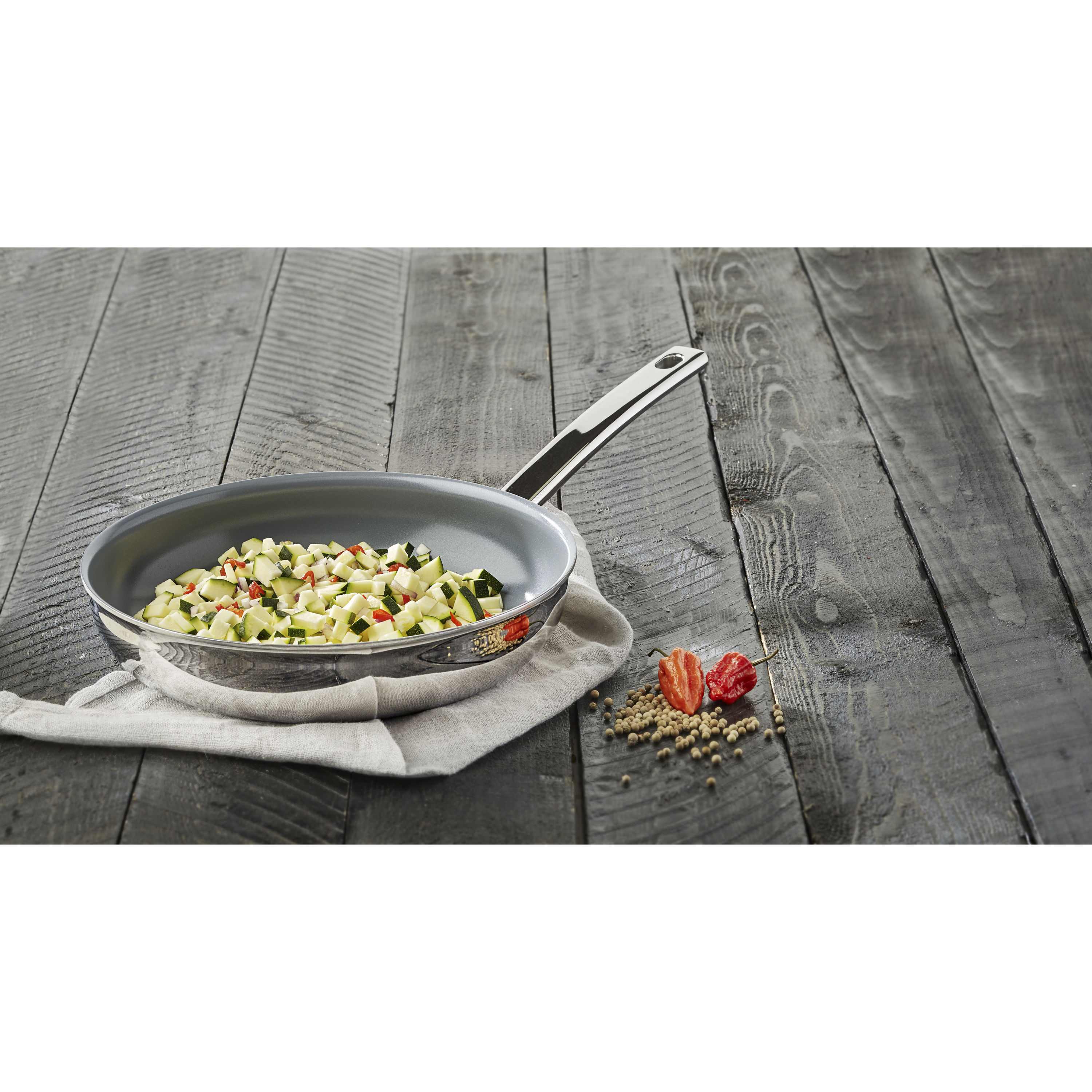 Bratpfanne 20 cm, 18/10 Edelstahl, Silber