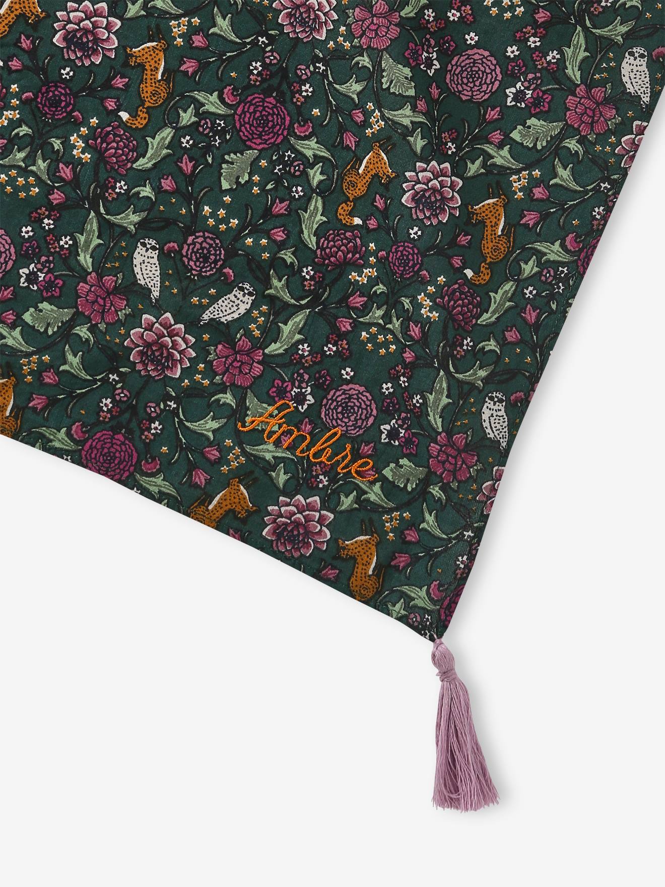 Foulard imprimé personnalisable fille vert imprimé