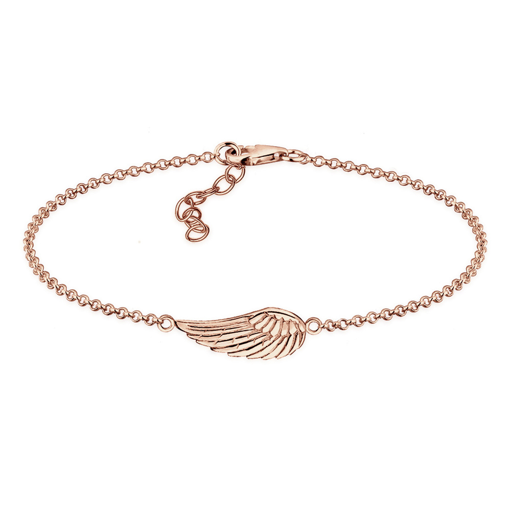 Elli Elli Bracelet Femmes ailes ange gardien en argent sterling 925 plaqué or rose Bracelet