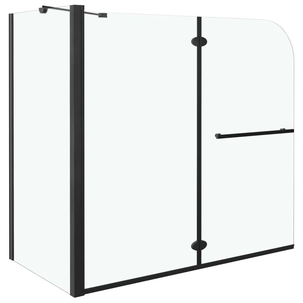 DOTMALL Badewannenaufsatz Faltwand Duschkabine, Einscheibensicherheitsglas, 2-fach