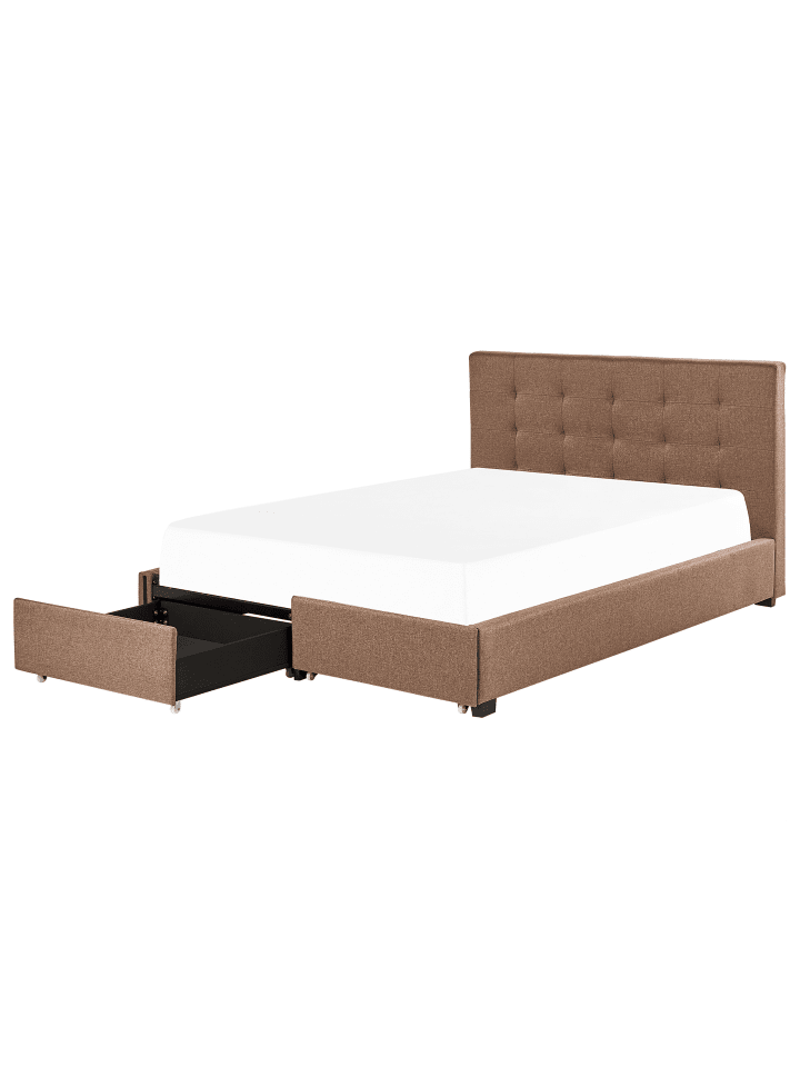 Beliani Doppelbett LA ROCHELLE in Braun - (W) 193 x (H) 109 x (L) 213 cm günstig kaufen onesize