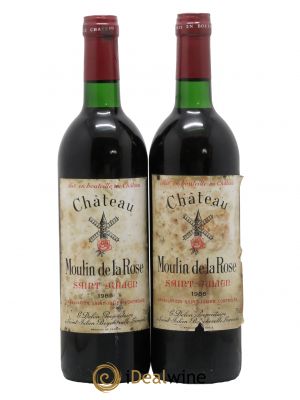 Château Moulin de la Rose Cru Bourgeois  1986 - Lot de 2 Bouteilles