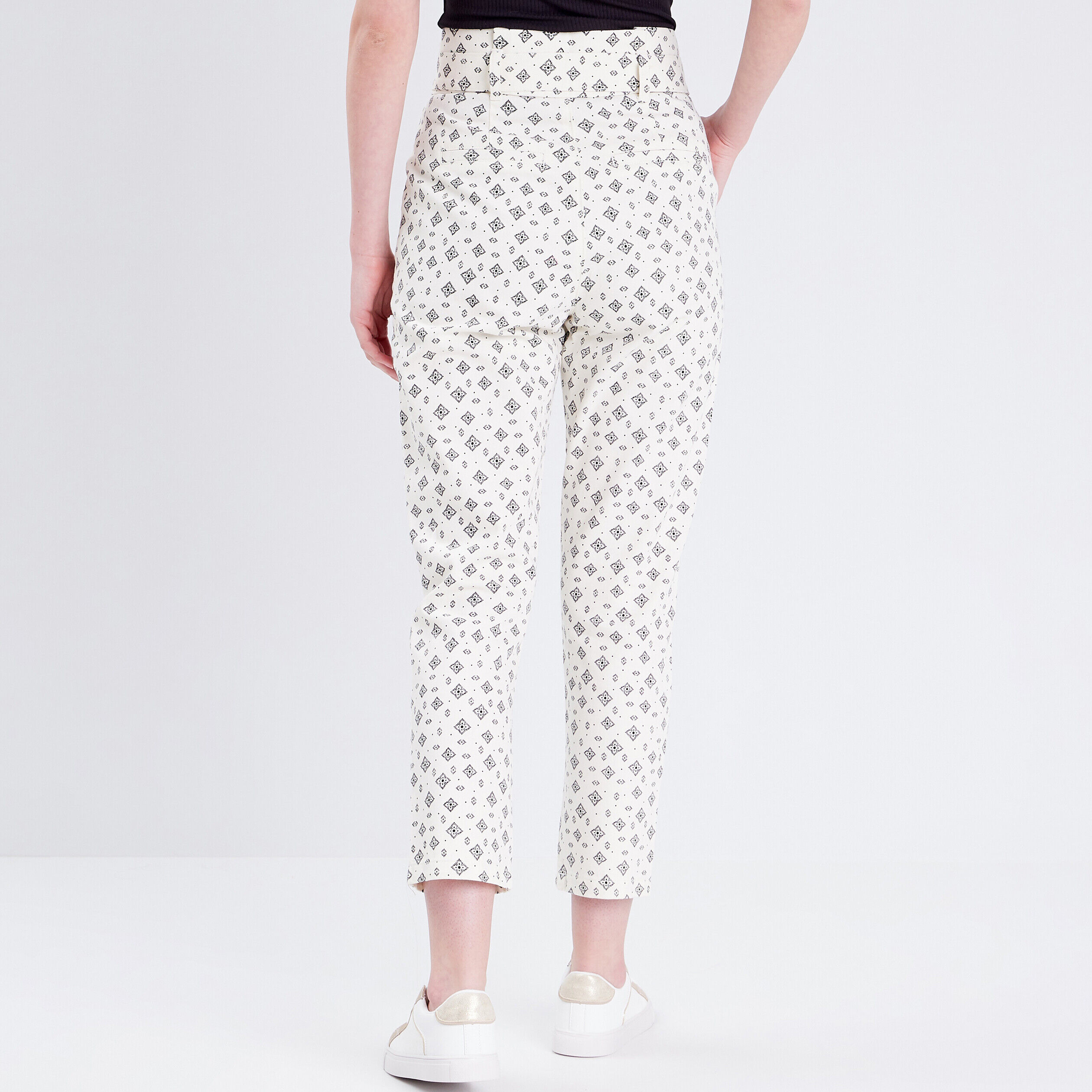Pantalon paperbag blanc femme | Cache Cache