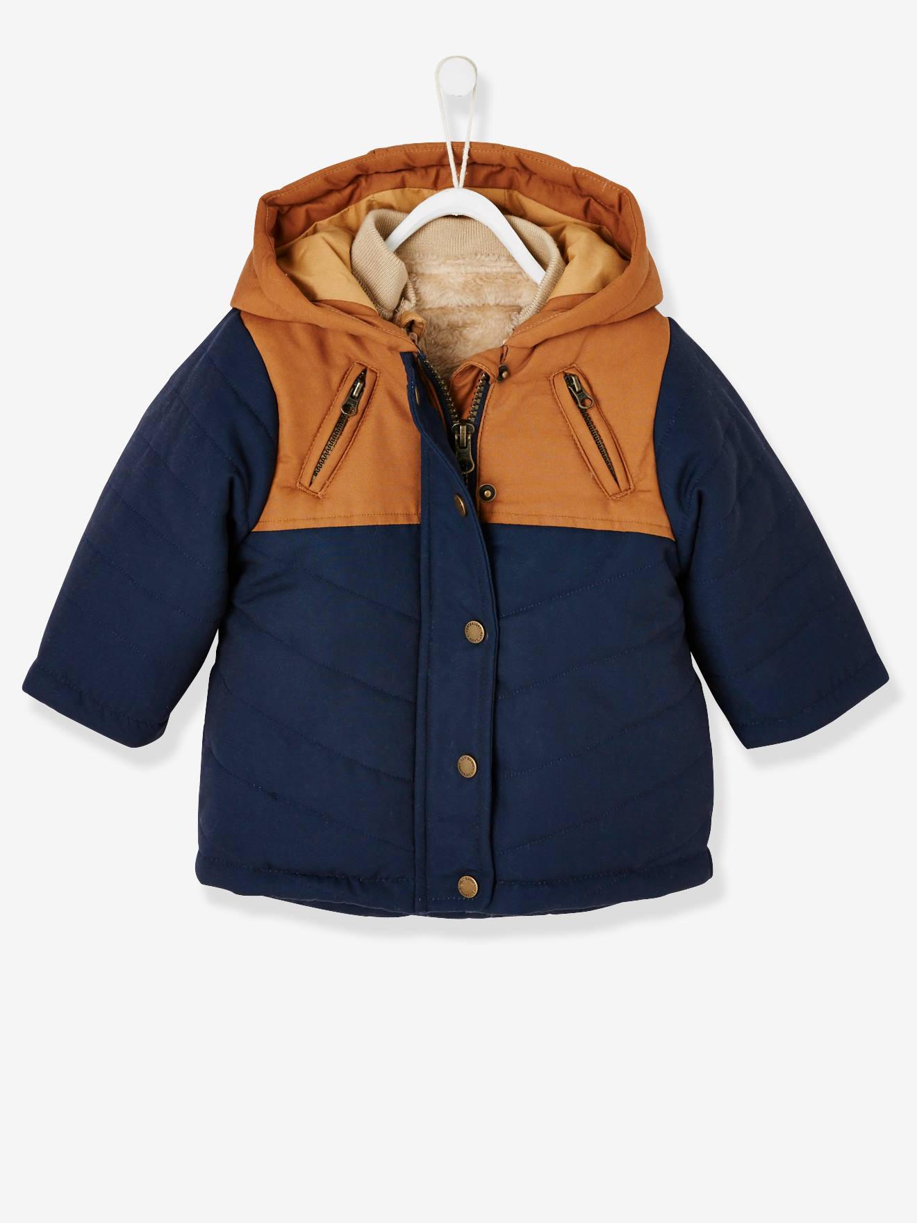 Vertbaudet 3-in-1 Jungen Baby Winterjacke, Recycling-Polyester - nachtblau