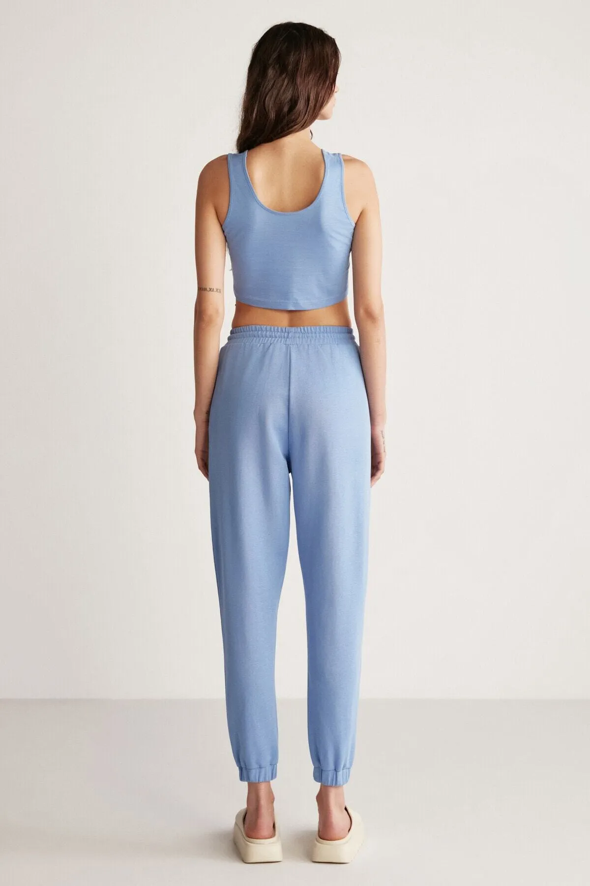 GRIMELANGE  Carroline Damen-Jogginghose mit Stickerei in Blau und elastischem Bund und Beinen