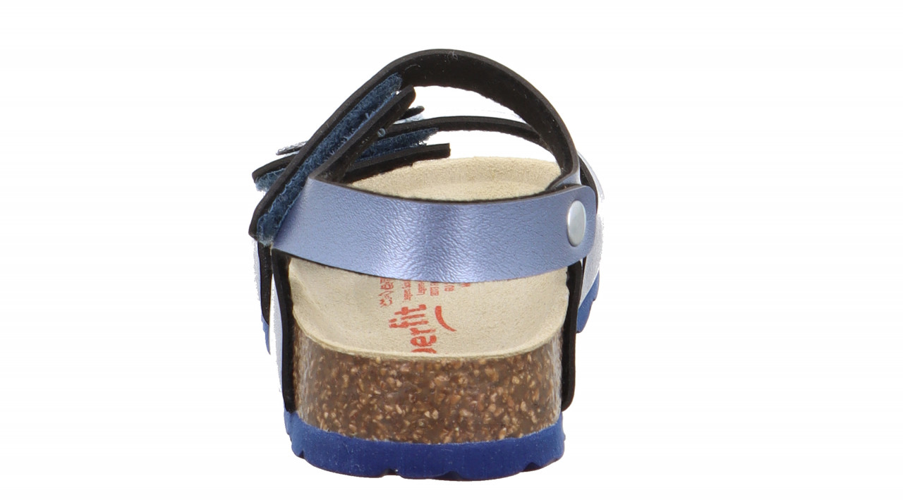 FUSSBETTPANTOFFEL - Blau Sandale mit Klettverschluss