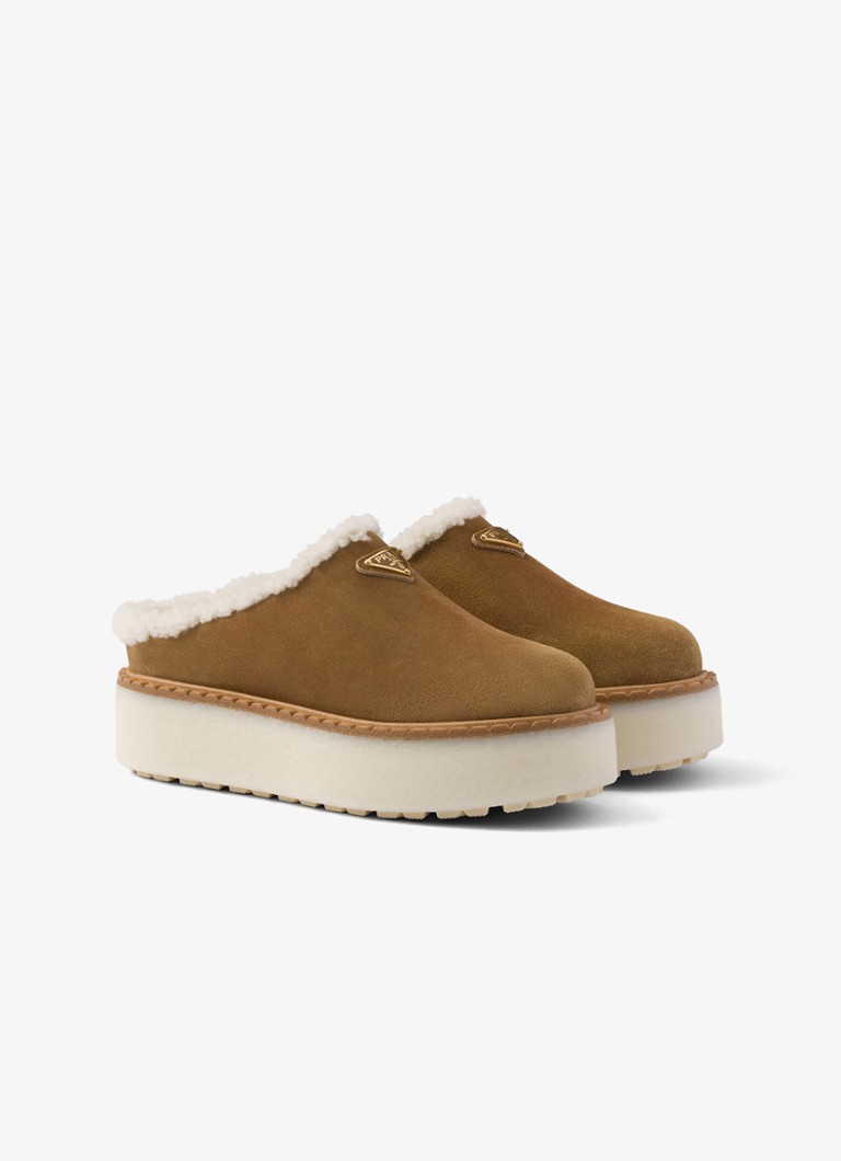 Prada Suede mokasine s ovčjom kožom