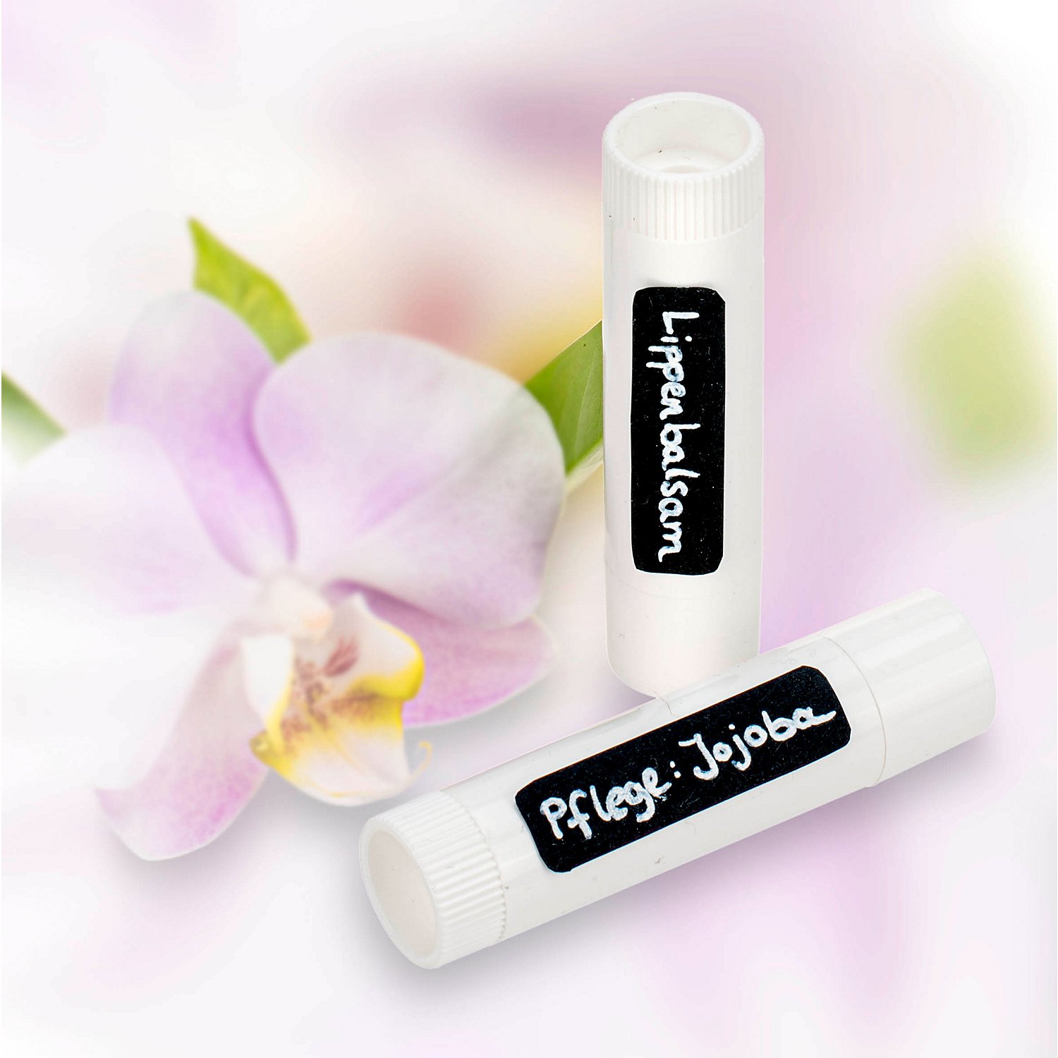 Lippenstift-Hülsen, weiß, 3 Stück