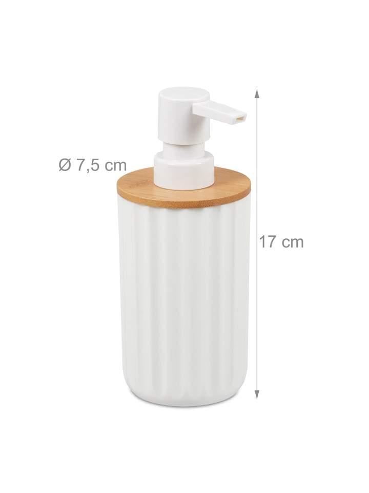 relaxdays 2 x Seifenspender in Weiß/ Natur - 340 ml günstig kaufen onesize