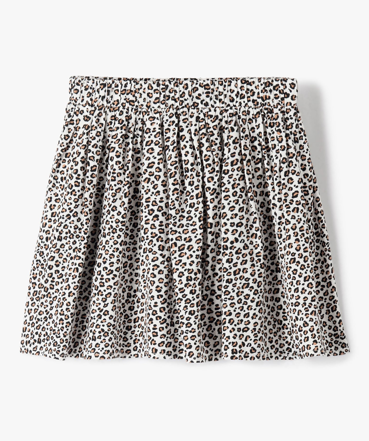 Jupe fille à motifs tachetés avec taille élastique ecru | GEMO