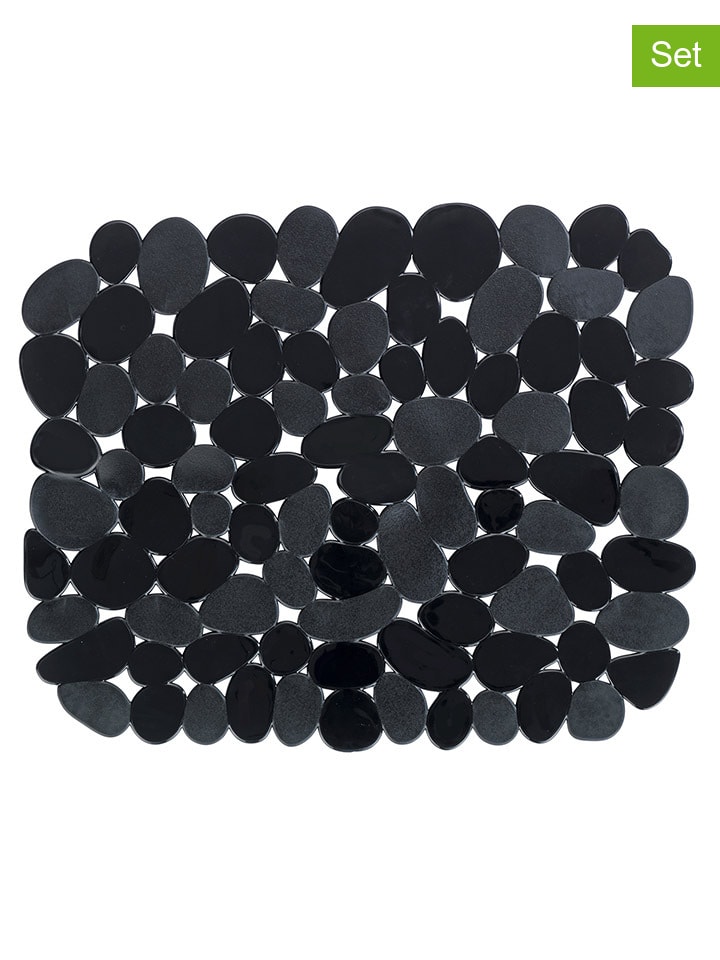 Wenko 2er-Set: Waschbeckenmatten in Grau/ Schwarz - (L)31 x (B)26 cm günstig kaufen onesize