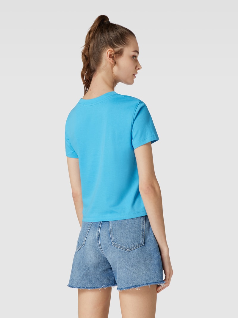 T-Shirt mit Label-Print in bleu