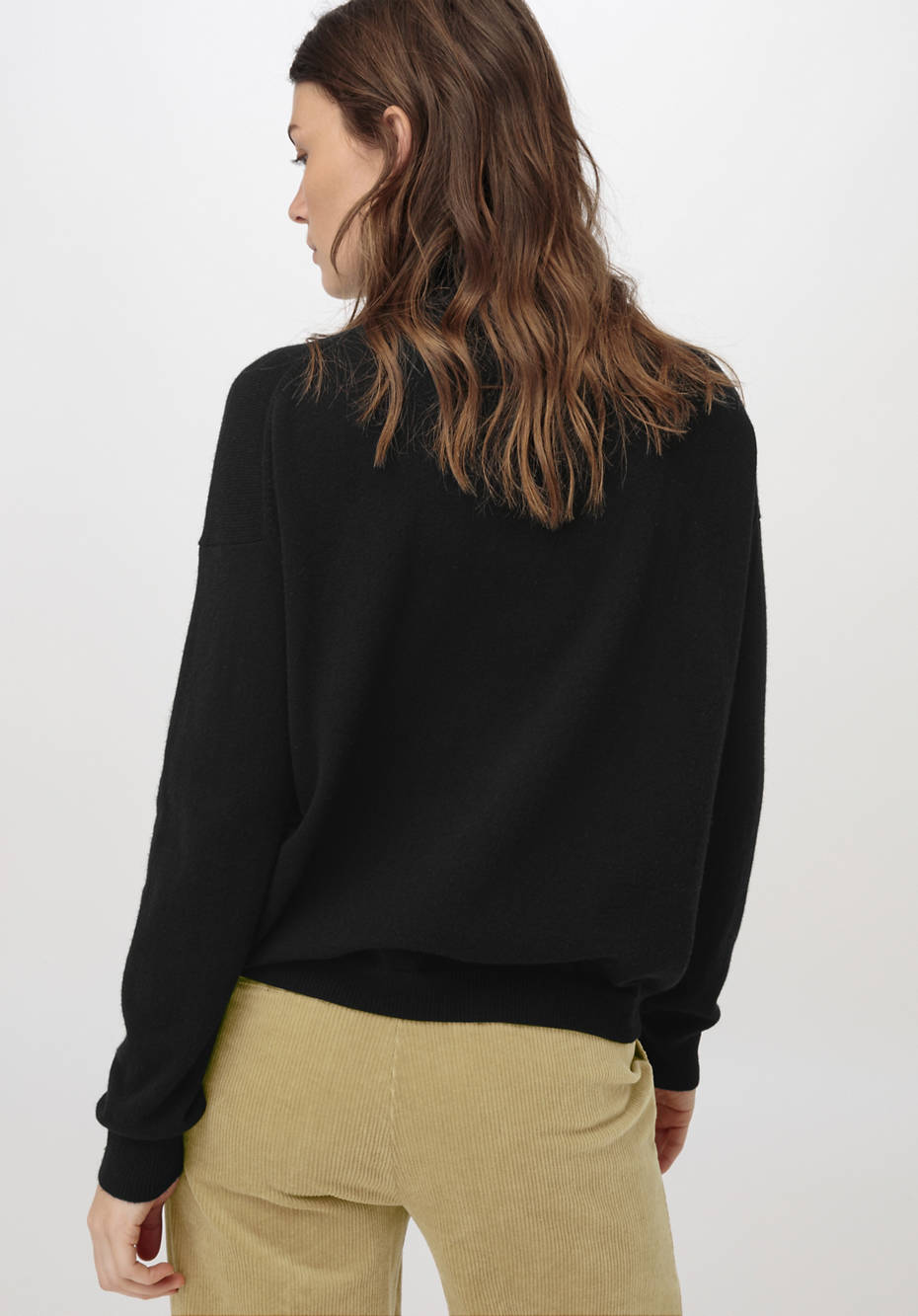 Rollkragenpullover aus Bio-Schurwolle mit Kaschmir