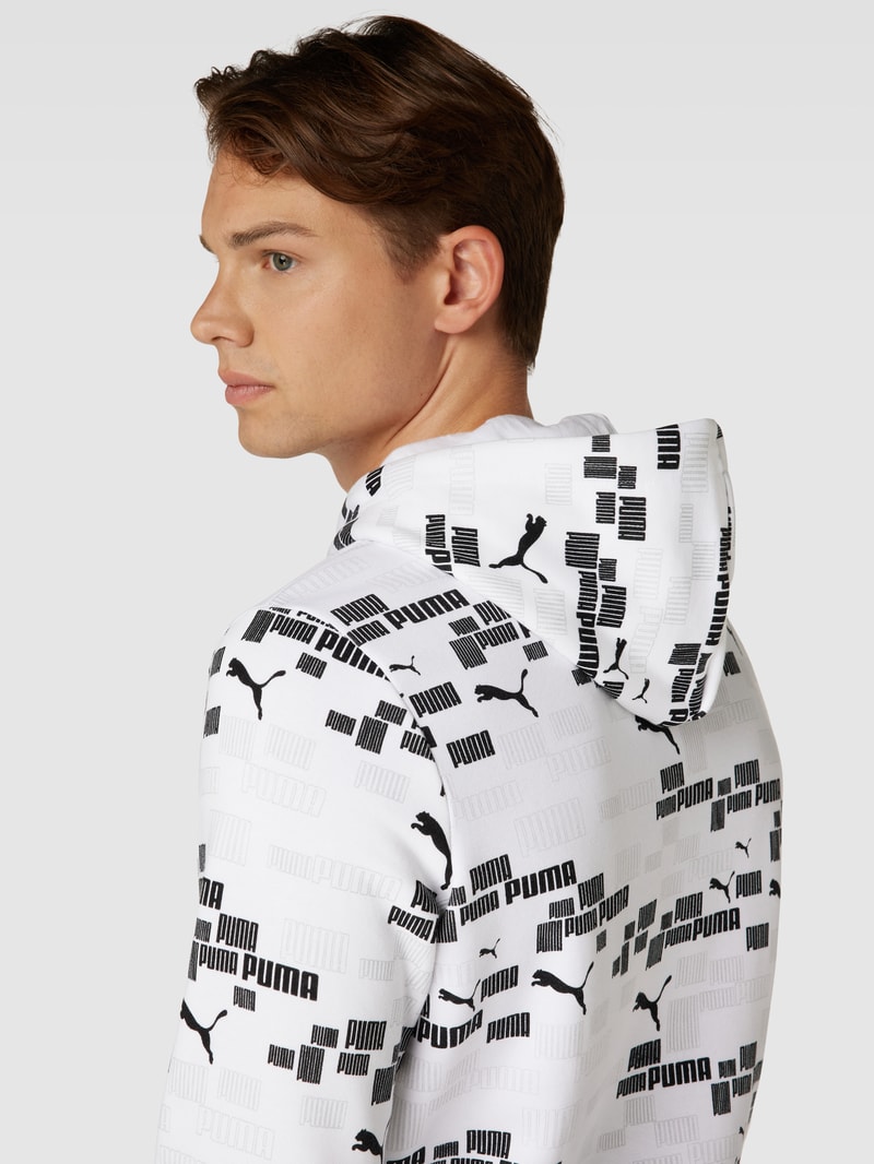 Hoodie mit Allover-Print in weiß