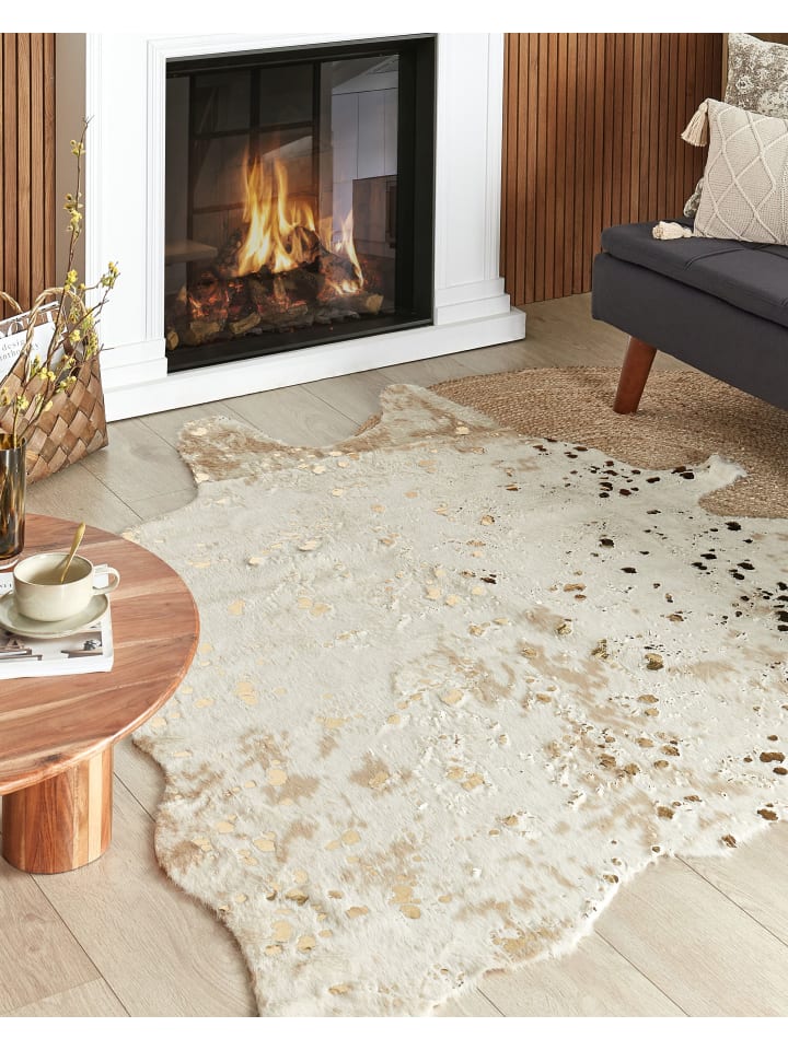 Beliani Schaffell BOGONG in Beige/Gold - (W) 150 x (H) 1 x (L) 200 cm günstig kaufen onesize